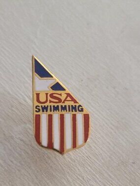 USA Swimming Swim Team Vintage 1980's Olympics Lapel Pin - American Water Sports